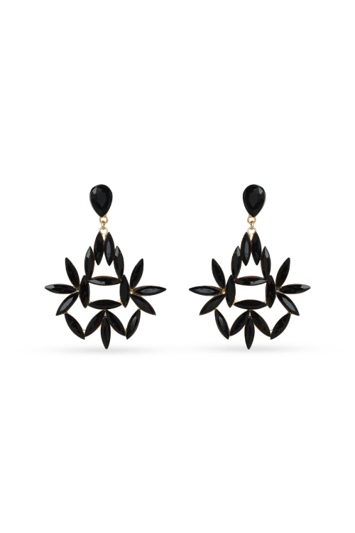  Inscribed Black Drop Earrings