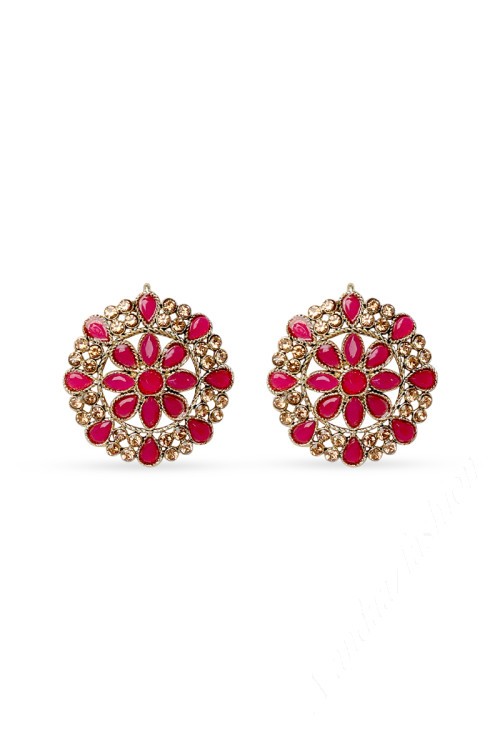 Magenta earrings online sales