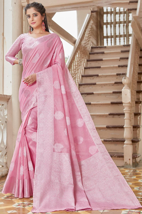 Linen party wear sarees online