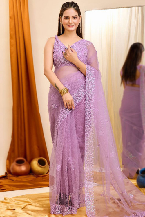 Net sarees party wear top