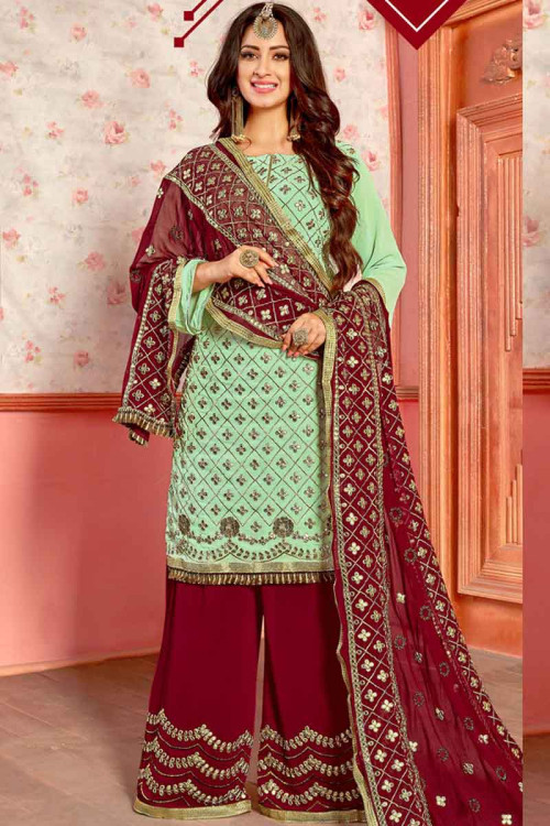 Light green punjabi suit clearance