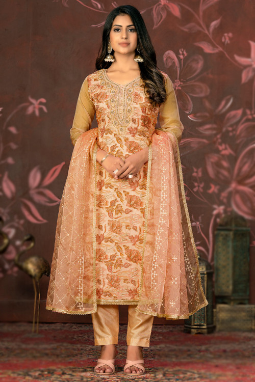 Buy 34 XS Size Orange Cutdana Work Salwar Kameez Online for Women in UK