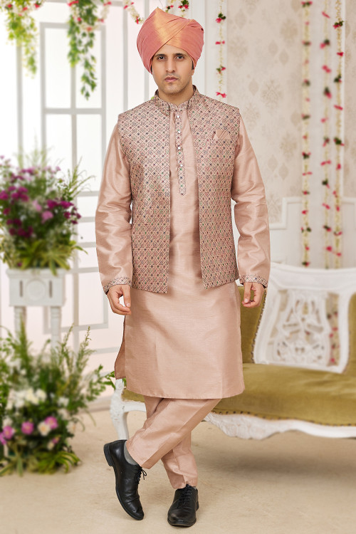 Peach kurta pajama with turban shop