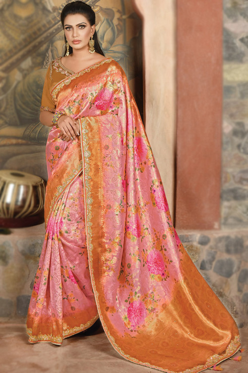 Buy Asrita Woven Banarasi Art Silk Pink Sarees Online @ Best Price In India  | Flipkart.com