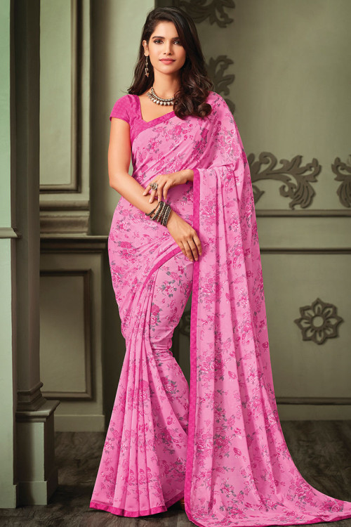 Light Pink Net Transparent Designer Saree | Saree designs, Trendy sarees,  Party wear sarees