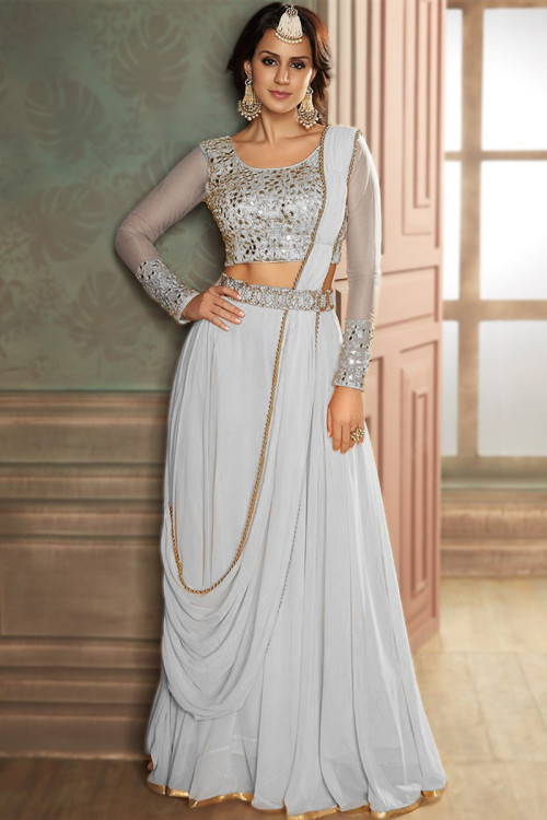 Western lehenga cheap saree