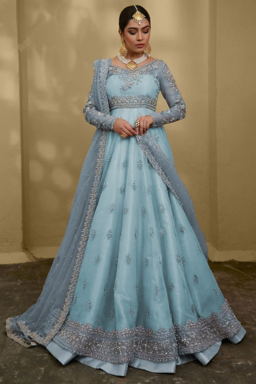 Blue Pakistani Wedding Clothing Buy Blue Pakistani Wedding Clothing for Women Online in USA