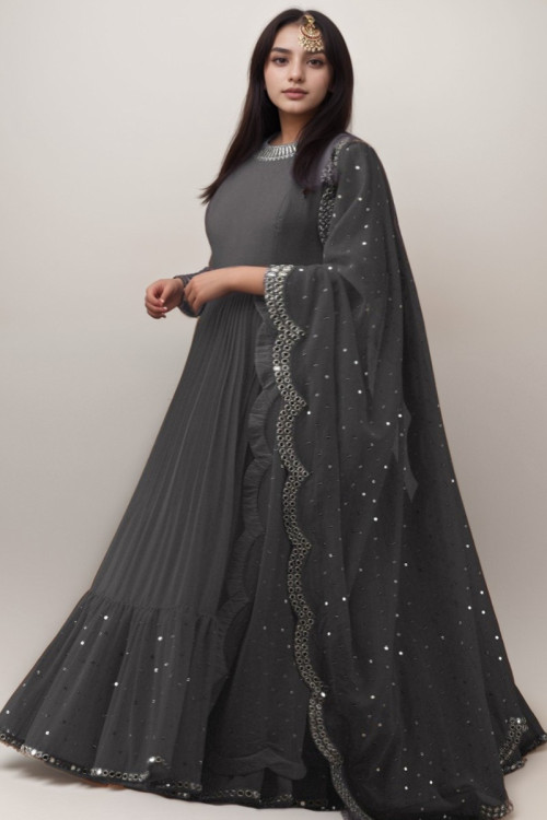 Buy 48 XL Size Abaya Style Grey Plus Size Salwar Kameez Online for Women in UK