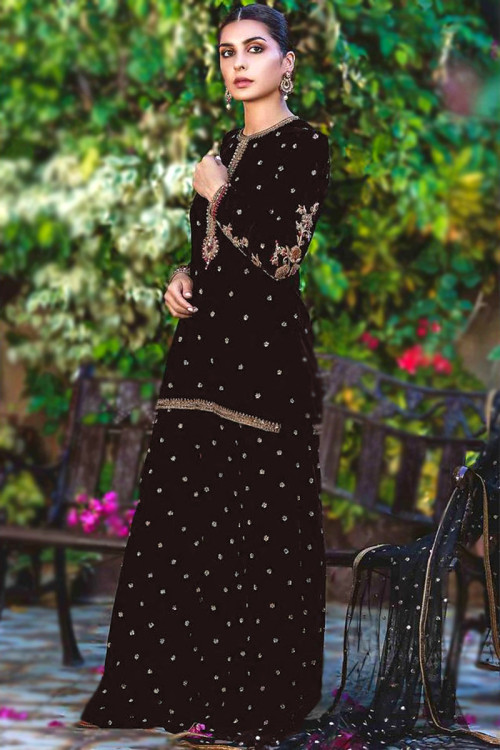 Velvet sharara online top