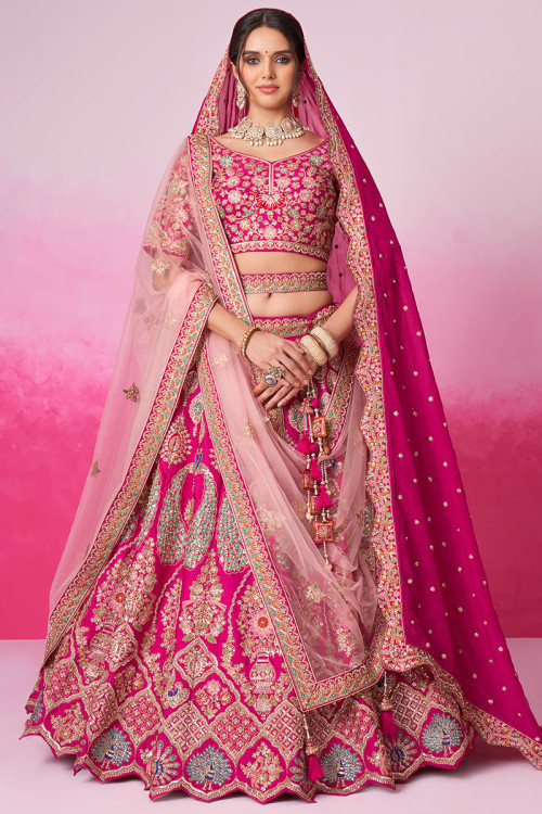 Pink Bridal Lehenga Choli Collection Andaaz Fashion UK