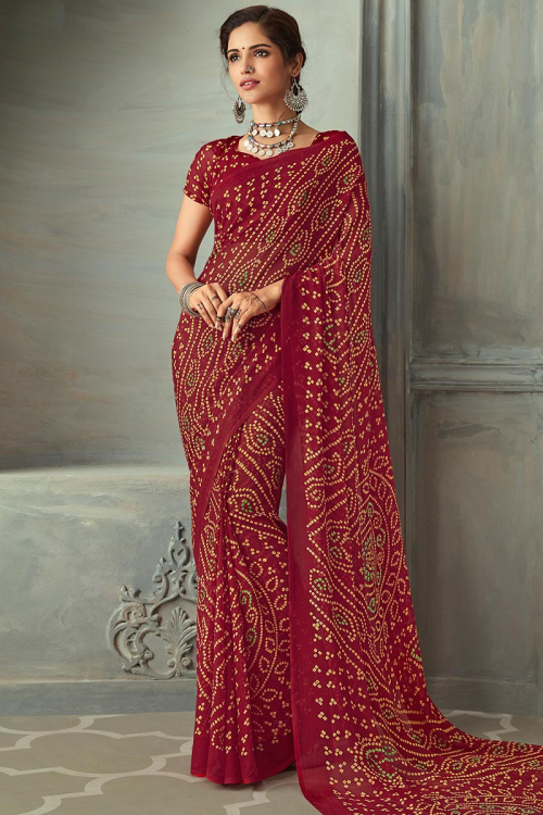 maroon chiffon blouse