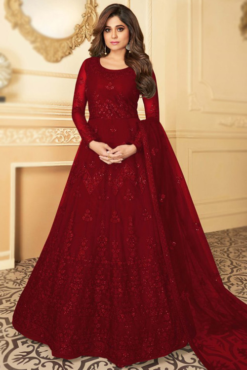 Red Anarkali Indian Women Wedding Dress on Rent at best price in Sujangarh
