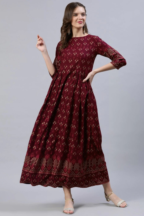 Long boat neck shop kurti
