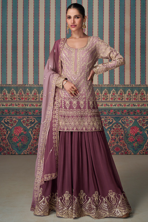 Buy Georgette Gota Patti Sharara Suits Online for Women in USA