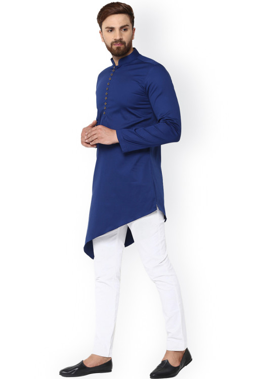Buy Men Eid Special Plain Blue Kurta Pajama Online - MKPV0461 | Andaaz ...