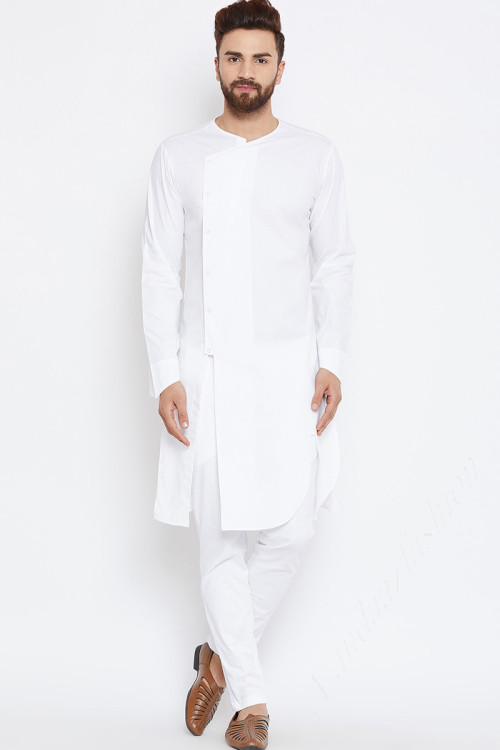 Men Eid Special Plain White Kurta Pajama