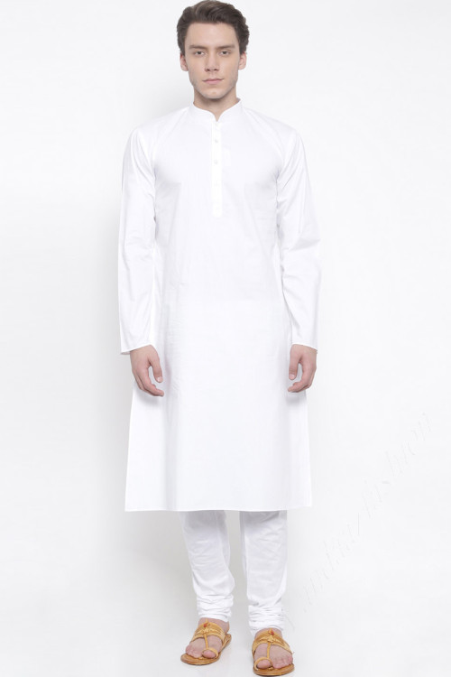 Men Eid Special White Plain Kurta Pajama