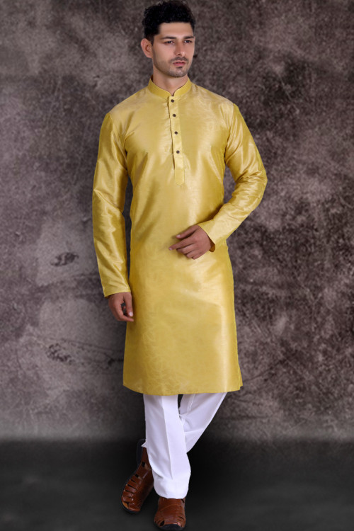Light yellow kurta white pajama cheap