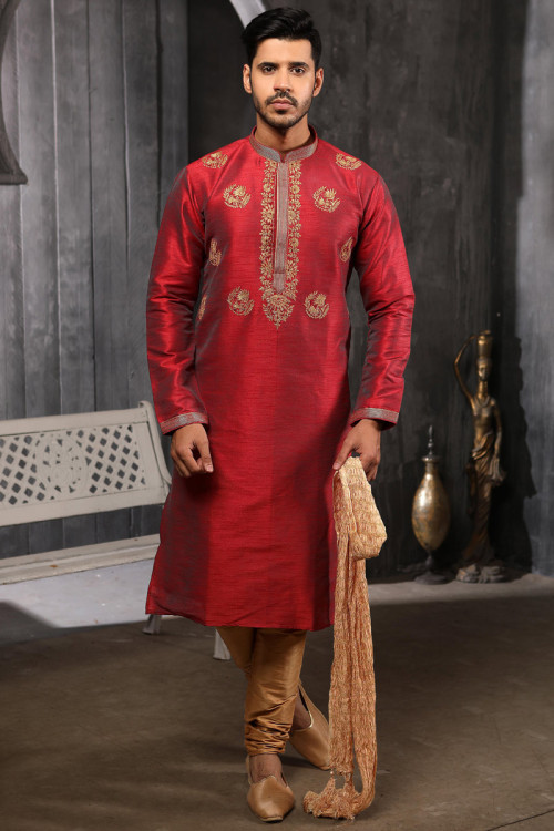 Red colour kurta pajama design 2025