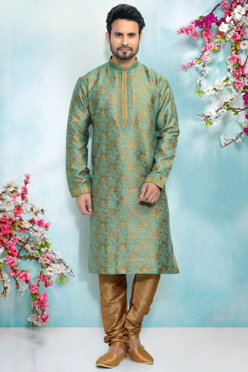 Brown silk printed festive kurta suit - G3-MKS4772 | G3fashion.com