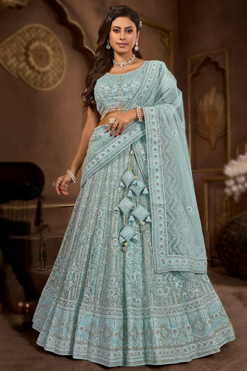 Blue lehenga online shopping sale