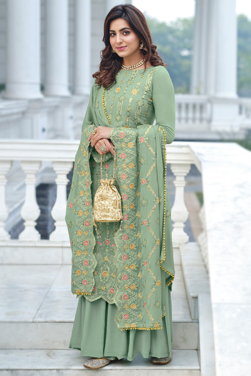 Buy Georgette Boat Neck Gota Patti Salwar Kameez Online for Women in Malaysia
