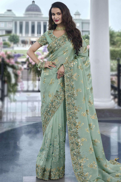 Buy Wedding Wear Stone Work Sarees Online for Women in Malaysia