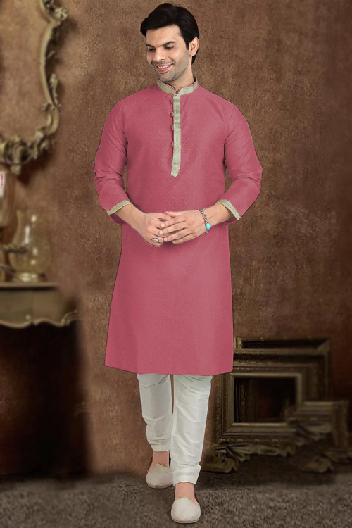 Buy Pink Silk Punjabi Indian Dresses Online for Men in USA