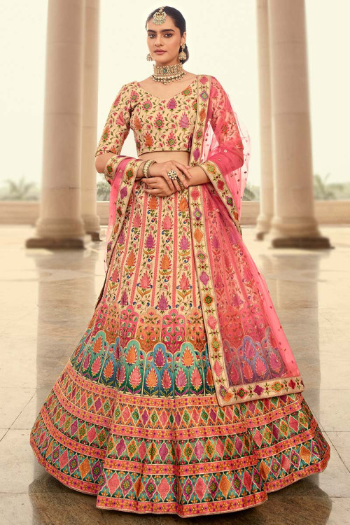 Multicolor deals bridal lehenga