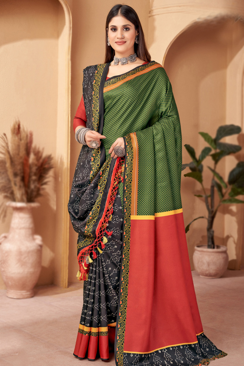 Multi Color Pashmina Printed Casual Wear Sareer