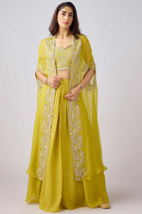 Mustard Cotton Silk Lehenga with Zari Work for Weddings