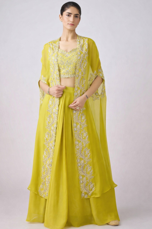 Mustard Cotton Silk Lehenga with Zari Work for Weddings
