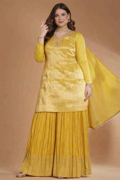 Shop Plus Size Haldi Outfits for Ladies | Andaaz Fashion USA Shop Plus Size Haldi Outfits for Ladies | Andaaz Fashion USA