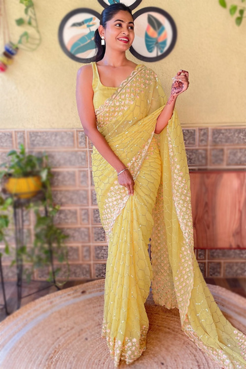 Bridal haldi sarees hotsell
