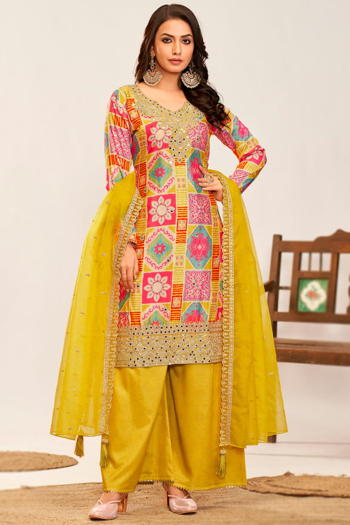 Yellow salwar suit online outlet
