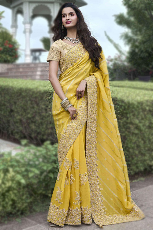 Saree for haldi rasam hotsell