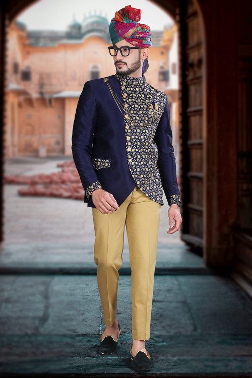 Resham Embroidered Men Velvet Jodhpuri Suit - Etsy