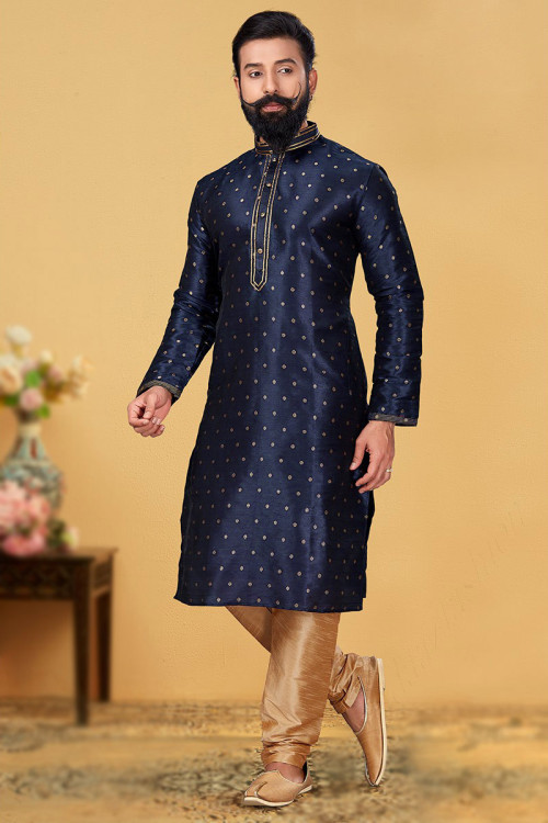 Blue kurta store golden pajama
