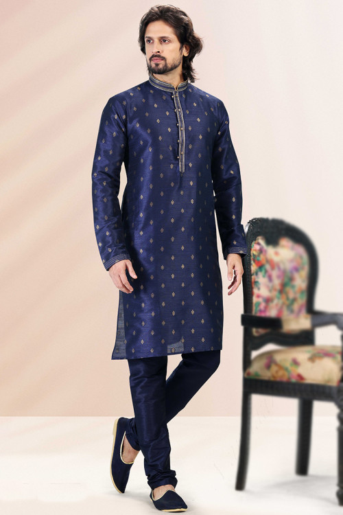 Navy blue discount kurta pajama punjabi