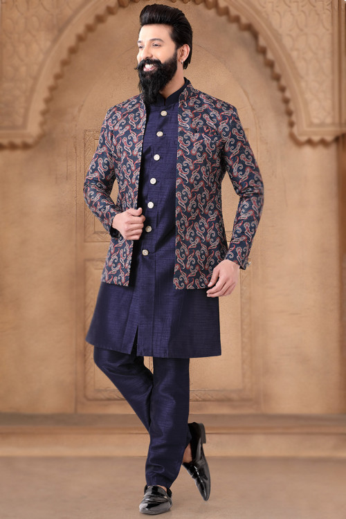 Buy Jacket Style Engagement Plain Indian Dresses Online for Men in France