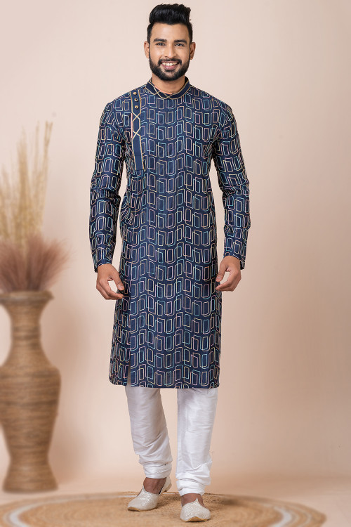 Buy 62 7XL Size Angrakha Rajasthani Kurta Pajama Online for Men in USA