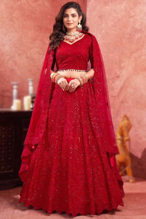 Buy Karva Chauth Engagement Net Lehenga Choli Online for Women in Malaysia
