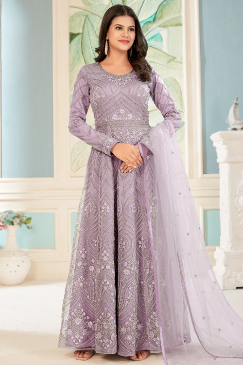 Indian Wedding Wear Purple Long Anarkali Gown for Women or Girls Party Wear  Dress Long Gown Engagement Function Wear Dress Kurti With Dupata - Etsy