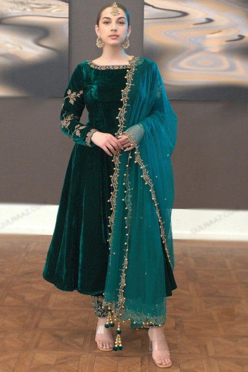 Buy Frock Style Velvet Indian Dresses Online for Women in UK