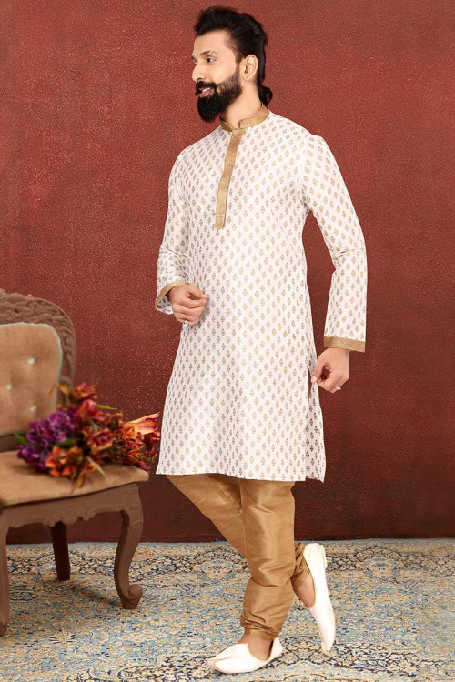 Buy White Punjabi Kurta Pajama Online for Men in USA