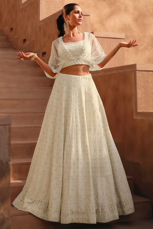 White lehenga online best sale