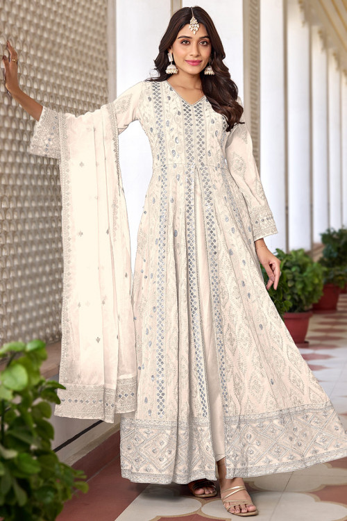 Anarkali Gown With Dupatta, Summer Wedding, Indian Dress With Overcoat,  Best Seller, Pakistani Clothes, Marriage Guest Attire, Ethnic Wear 