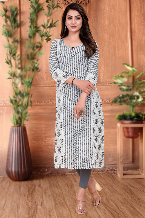 Buy 36 S Size Straight Cut White Plus Size Kurtis Online for Women in Malaysia