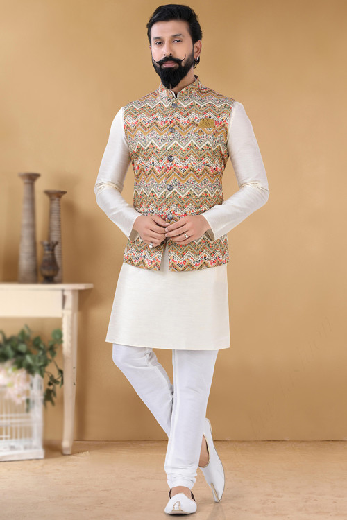 Buy Jacket Style Designer Kurta Pajama Online for Men in UK