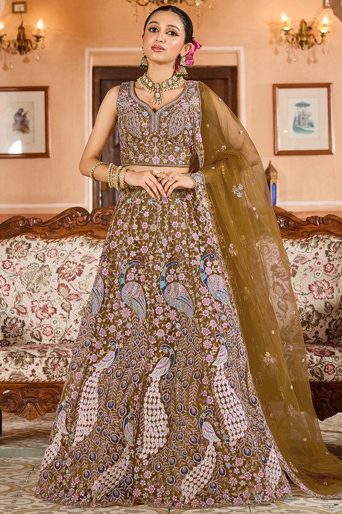Brown Lehengas: Buy Brown Lehenga Choli Online